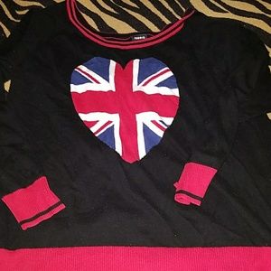 Union jack/British flag heart sweater, torrid 4